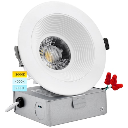 LUXRITE 4 Inch LED Recessed Downlight 3 CCT 3000K-5000K CRI90 15W 1200LM Dimmable LR23265-1PK